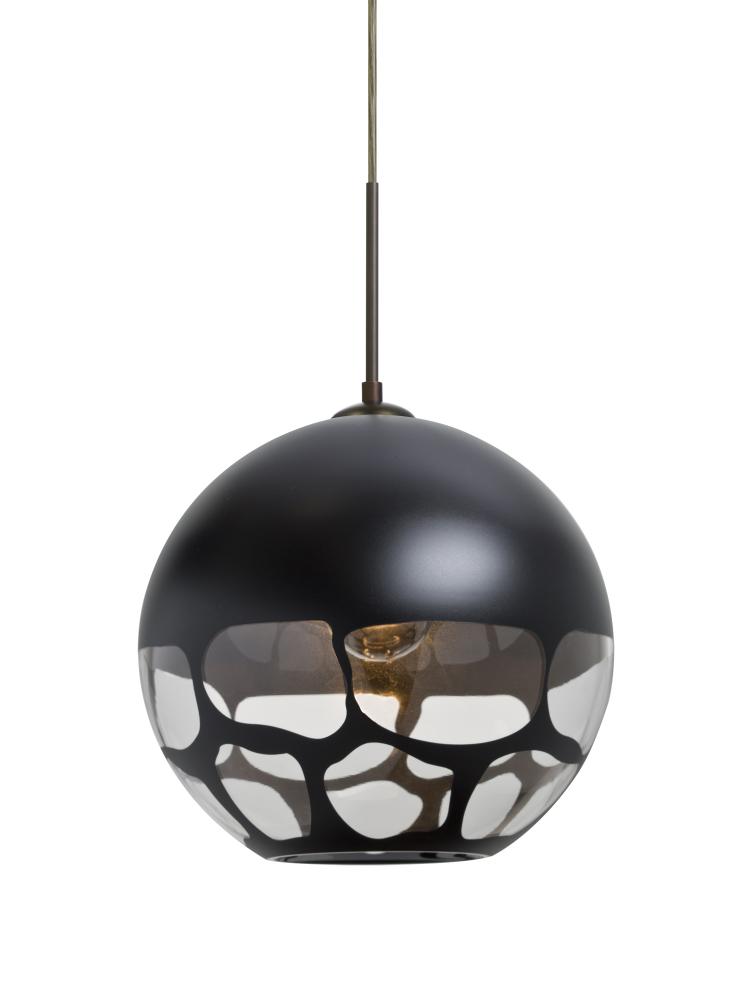 Besa, Rocky Cord Pendant, Black, Bronze Finish, 1x60W Medium Base