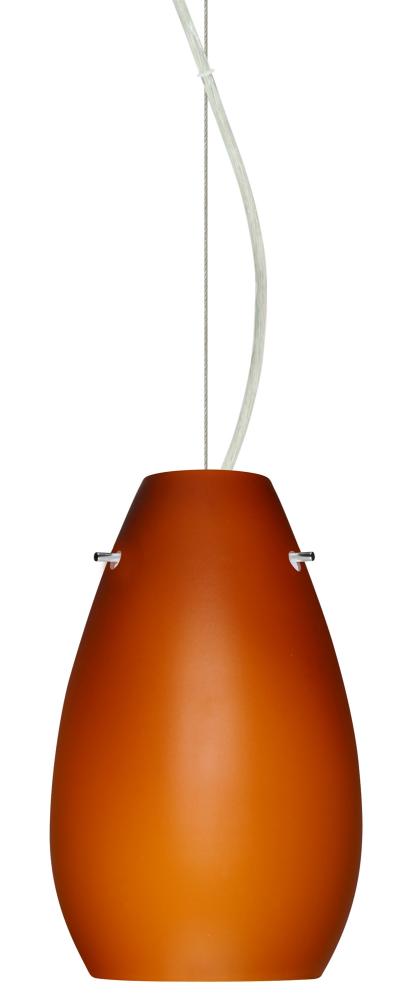 Besa Pera 9 LED Pendant Amber Matte Satin Nickel 1x9W LED