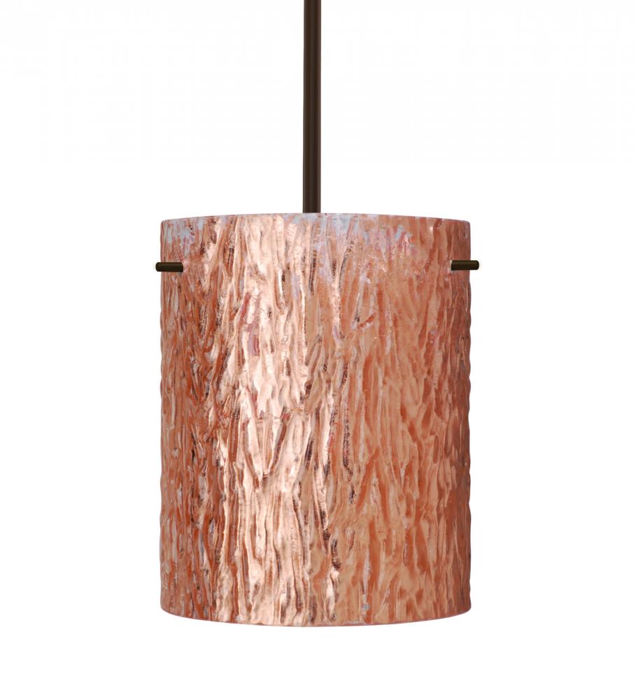 Besa Tamburo 8 Pendant Stone Copper Foil Bronze 1x11W LED