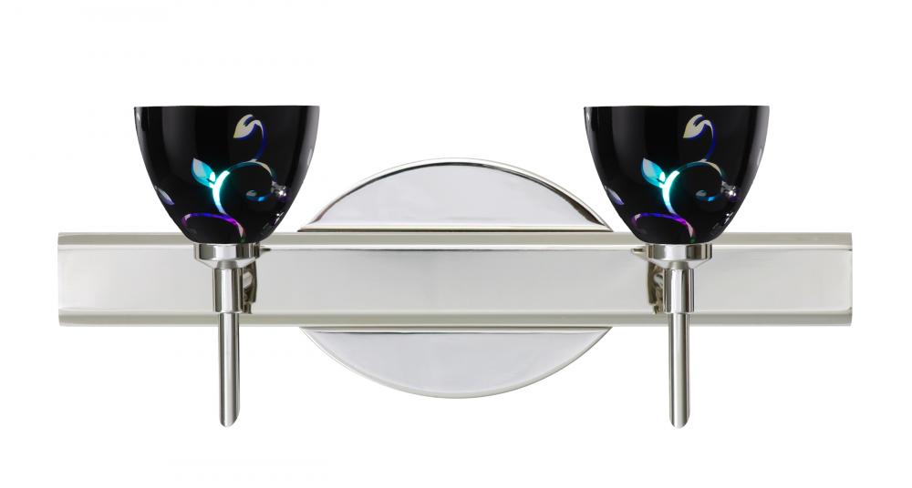 Besa Divi Wall 2SW Black Dicro Vine Chrome 2x5W LED