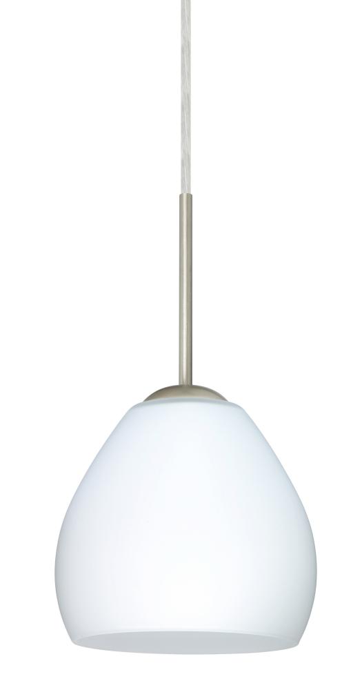 Besa Bolla LED Pendant For Multiport Canopy Opal Matte Satin Nickel 1x9W LED