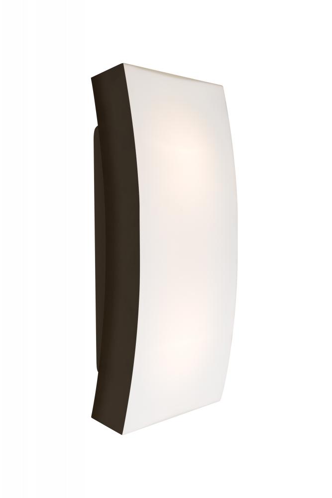 Besa, Billow 15 Outdoor Sconce, Opal/Bronze, Bronze Finish, 2x8W LED