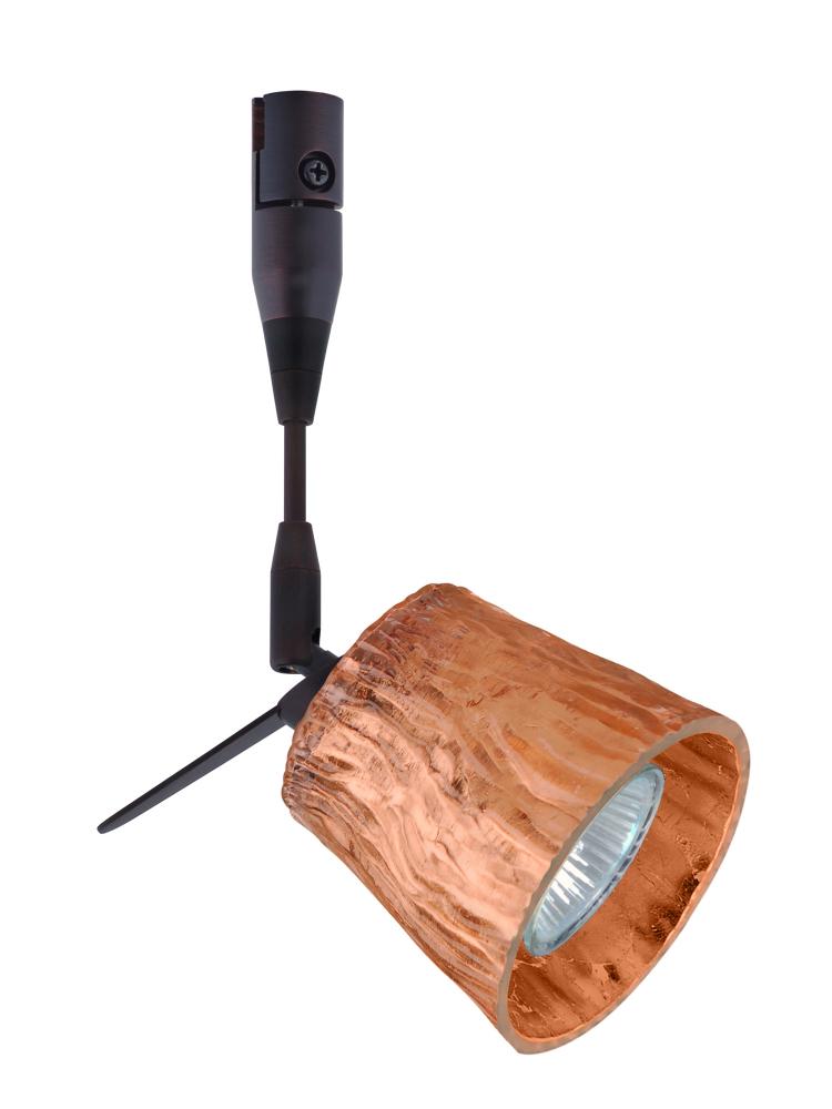 Besa Spotlight With 12" Stem Nico 3 Bronze Stone Copper Foil 1x50W Halogen Mr16