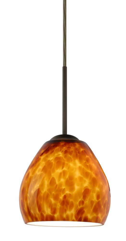 Besa Bolla Pendant Bronze Amber Cloud 1x50W Candelabra