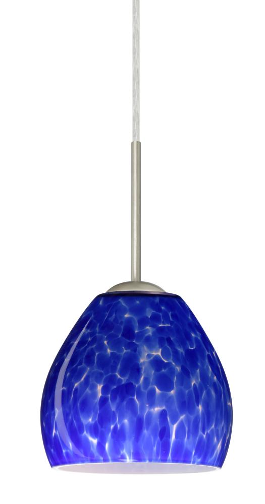 Besa Bolla LED Pendant For Multiport Canopy Blue Cloud Satin Nickel 1x9W LED