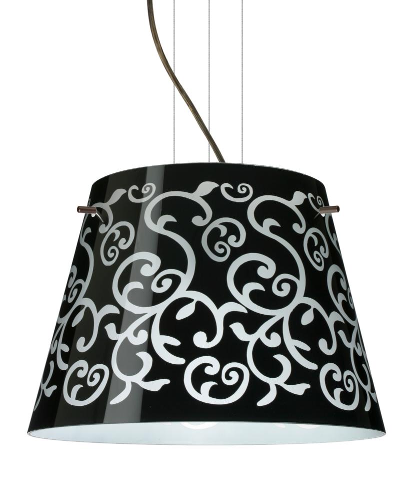 Besa Amelia 15 LED Pendant 1KV Black Damask Bronze 3x11W LED