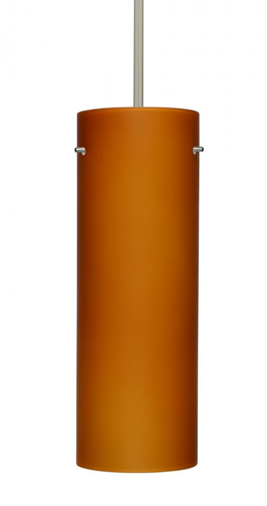 Besa Stem Pendant Tondo 18 Satin Nickel Amber Matte 1x150W A21