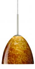 Besa Lighting 1BC-757218-LED-SN - Besa Sasha LED Pendant 1Bc Amber Cloud Satin Nickel 1x9W LED