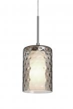 Besa Lighting 1JC-ESASM-LED-SN - Besa, Esa Cord Pendant, Smoke, Satin Nickel Finish, 1x5W LED