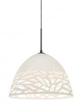 Besa Lighting 1JC-KIEVWH-LED-BR - Besa Kiev Pendant, White, Bronze Finish, 1x9W LED