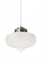 Besa Lighting 1JT-MIRAFR-EDIL-SN - Besa Mira Pendant Satin Nickel Frost 1x4W LED Filament