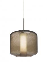 Besa Lighting 1JT-NILES10SO-BR - Besa Niles 10 Pendant, Smoke Bubble/Opal, Bronze Finish, 1x60W Medium Base T10