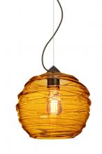 Besa Lighting 1KX-462782-EDIL-BR - Besa Wave 10 Pendant Bronze Amber 1x8W LED Filament