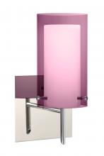 Besa Lighting 1SW-A44007-LED-CR-SQ - Besa Pahu 4 Wall With SQ Canopy 1SW Transparent Amethyst/Opal Chrome 1x5W LED