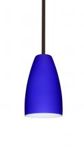 Besa Lighting 1TT-1511CM-LED-BR - Besa Riva 9 LED Pendant 1Tt Cobalt Blue Matte Bronze 1x9W LED