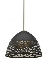 Besa Lighting 1TT-KIEVBK-SN - Besa Kiev Stem Pendant, Black, Satin Nickel Finish, 1x60W Medium Base