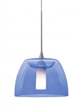 Besa Lighting 1XC-SPURBL-LED-SN - Besa Spur Cord Pendant, Blue, Satin Nickel Finish, 1x3W LED