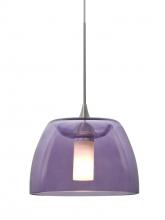 Besa Lighting 1XT-SPURPL-LED-SN - Besa Spur Cord Pendant, Plum, Satin Nickel Finish, 1x3W LED