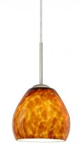 Besa Lighting 1BC-412218-LED-SN - Besa Bolla LED Pendant Amber Cloud Satin Nickel 1x9W LED