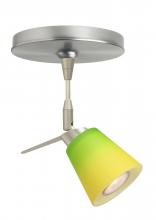 Besa Lighting 1SP-5042GY-SN - Besa Spotlight Canto 3 Satin Nickel Bicolor Green/Yellow 1x35W Halogen Mr11