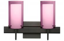 Besa Lighting 2SW-A44007-BR-SQ - Besa Pahu 4 Wall With SQ Canopy 2SW Transparent Amethyst/Opal Bronze 2x40W G9