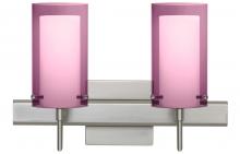 Besa Lighting 2SW-A44007-SN-SQ - Besa Pahu 4 Wall With SQ Canopy 2SW Transparent Amethyst/Opal Satin Nickel 2x40W G9