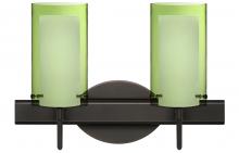 Besa Lighting 2SW-L44007-BR - Besa Pahu 4 Wall 2SW Transparent Olive/Opal Bronze 2x40W G9