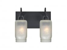 Besa Lighting 2WG-MILO4WF-BK - Besa Milo 4 Vanity, White Frost, Black Finish, 2x60W Medium Base