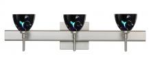 Besa Lighting 3SW-1858VB-LED-SN-SQ - Besa Divi Wall With SQ Canopy 3SW Black Dicro Vine Satin Nickel 3x5W LED