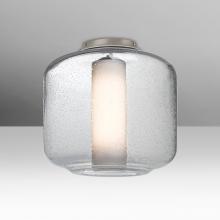 Besa Lighting NILES10COC-LED-SN - Besa Niles 10 Ceiling, Clear Bubble/Opal, Satin Nickel Finish, 1x5W LED