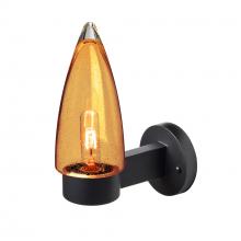 Besa Lighting SULUAM-WALL-EDIL-BK - Sulu Outdoor Sconce, Amber Bubble, Black Finish, 1x5W LED Filament