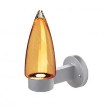 Besa Lighting SULUAM-WALL-LED-SL - Sulu Outdoor Sconce, Amber Bubble, Silver Finish, 1x4W LED