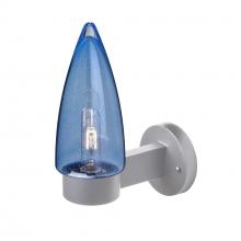 Besa Lighting SULUBL-WALL-EDIL-SL - Sulu Outdoor Sconce, Blue Bubble, Silver Finish, 1x5W LED Filament