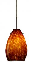 Besa Lighting 1BT-171318-BR - Besa Pendant Pera 6 Bronze Amber Cloud 1x50W Candelabra