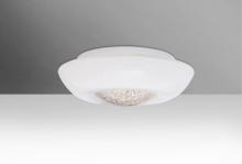 Besa Lighting GLEEM12CLC - Besa, Gleem 12 Ceiling, Opal Glossy/Clear, 2x60W Medium Base