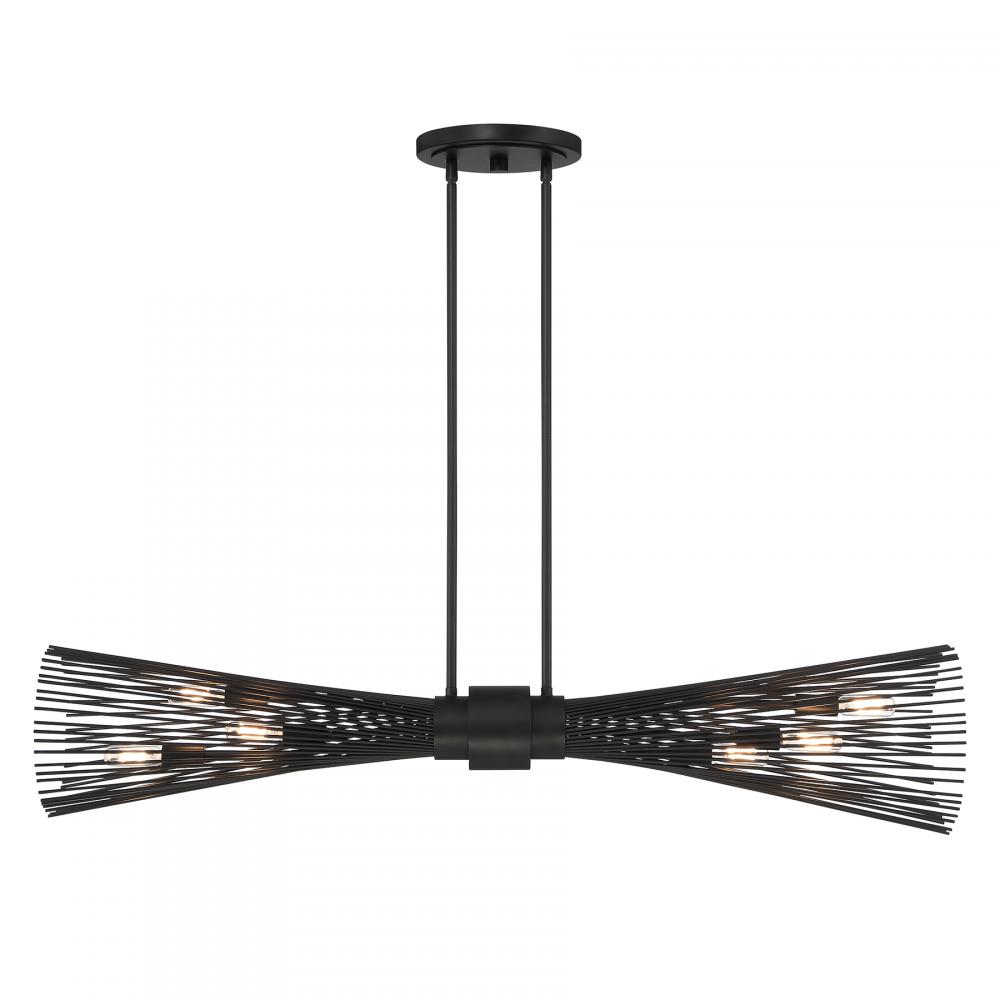 Longfellow 6-Light Linear Chandelier in Matte Black