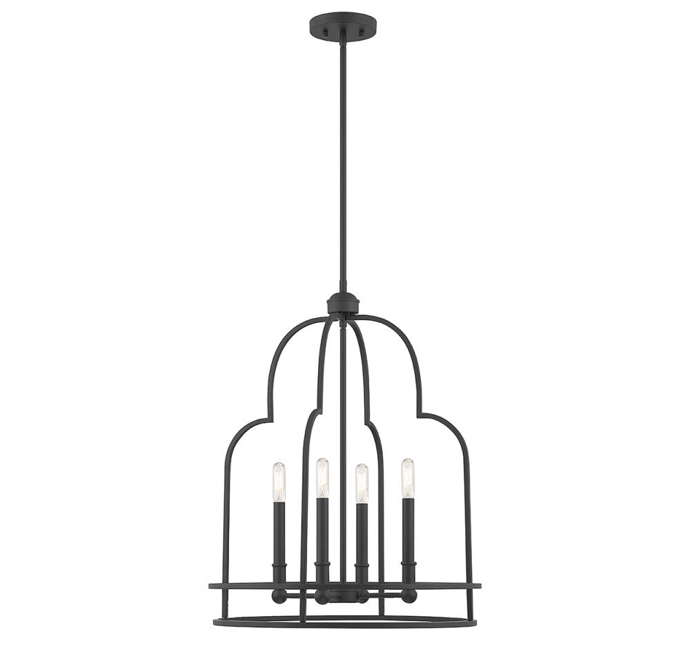 Diplomat 4-Light Pendant in Matte Black