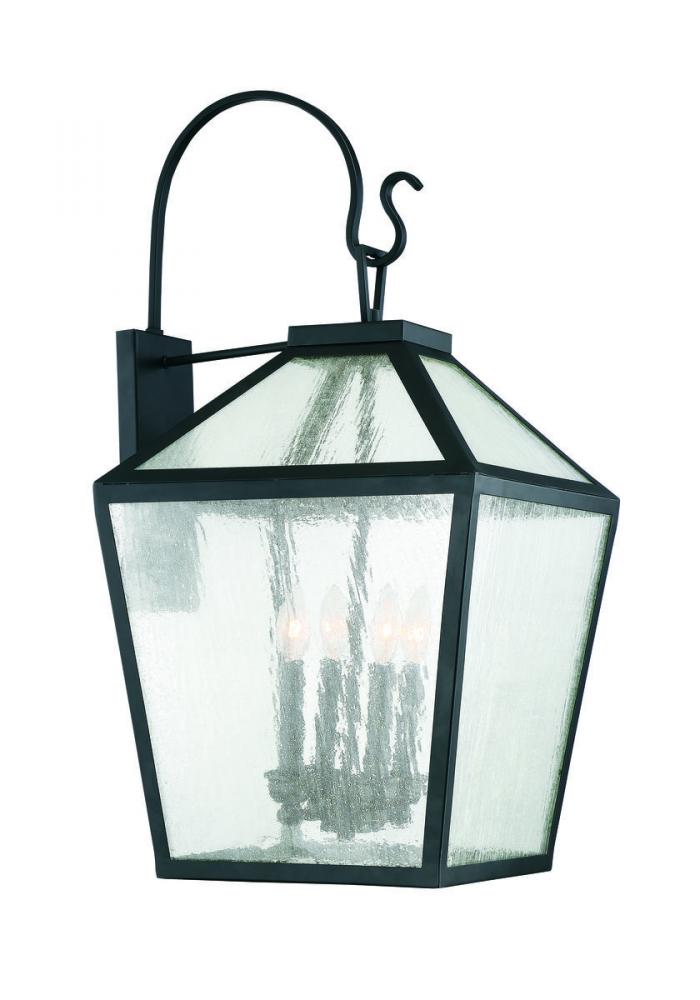 Woodstock 4-Light Outdoor Wall Lantern in Black