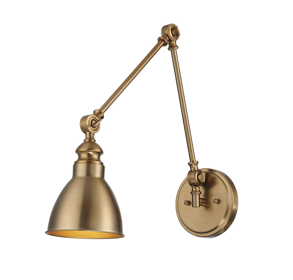 Dakota 1-Light Adjustable Wall Sconce in Warm Brass