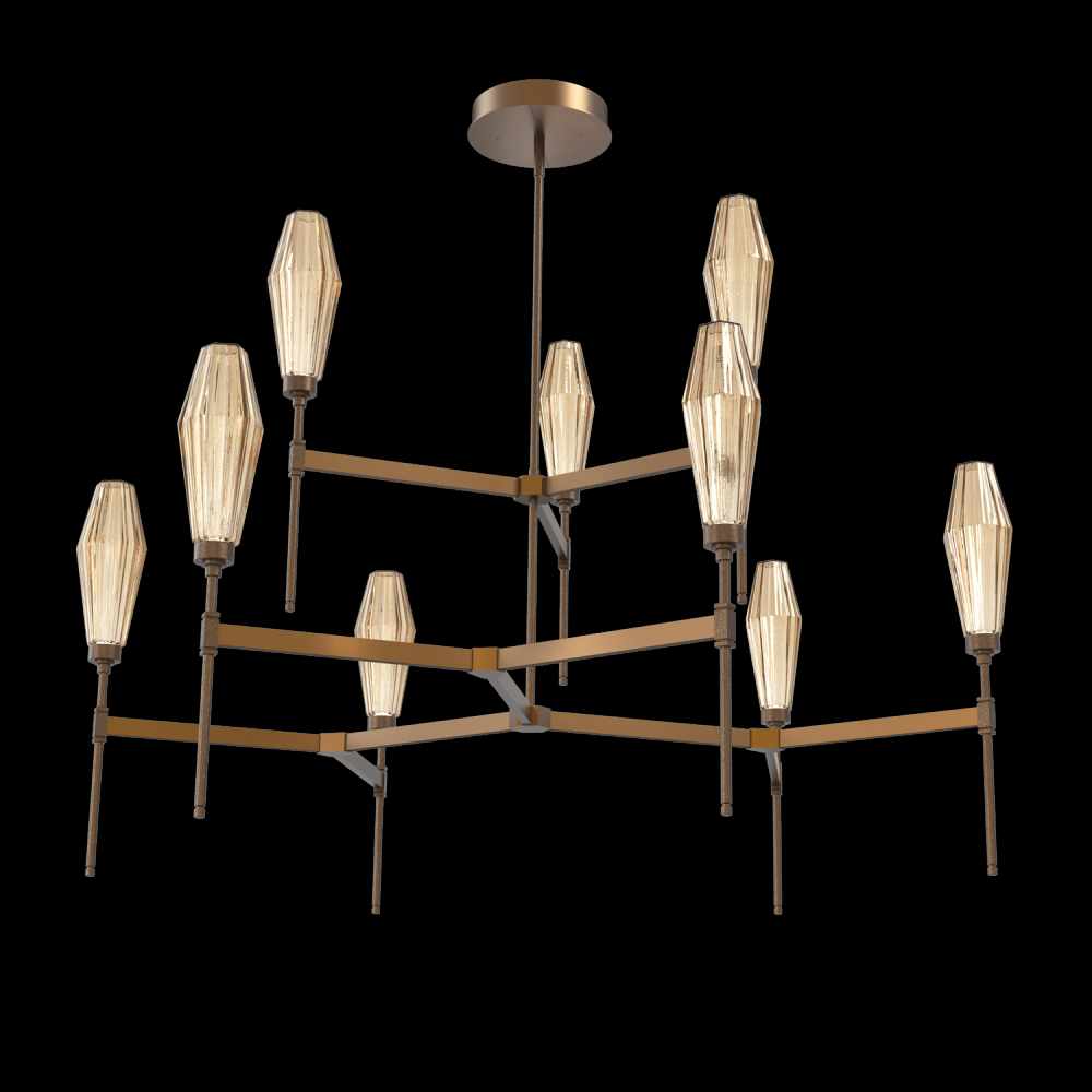 Aalto Round Belvedere Chandelier-54-Flat Bronze