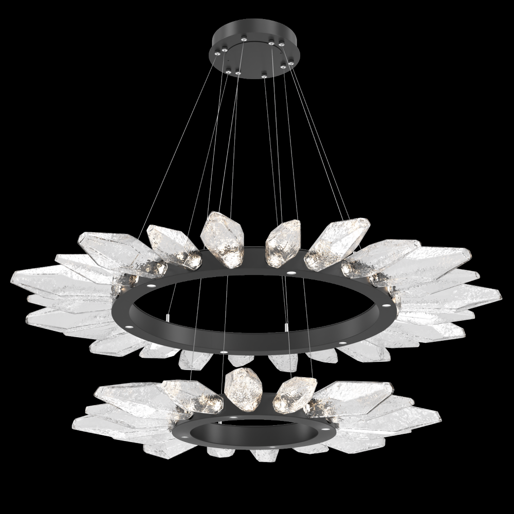 Rock Crystal Radial Ring Two Tier - 42/56-Matte Black