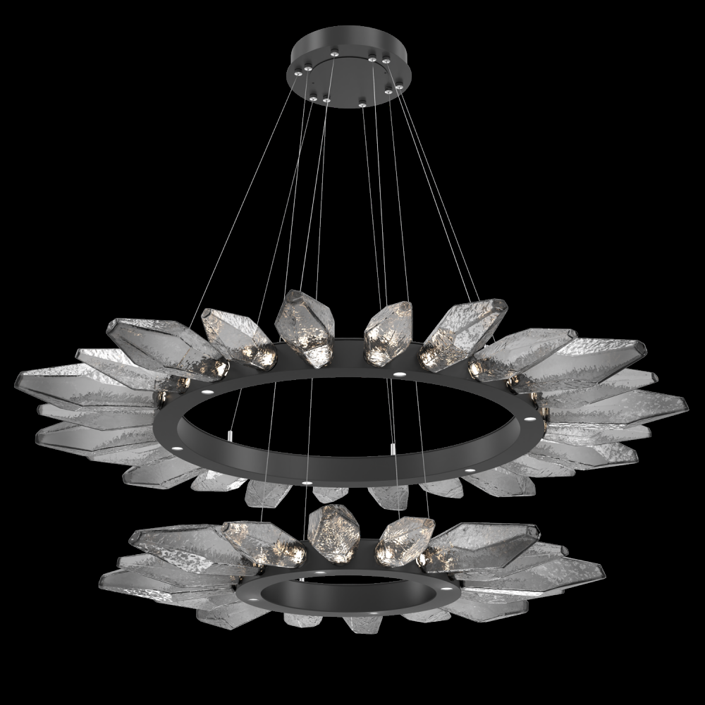 Rock Crystal Radial Ring Two Tier - 42/56-Matte Black