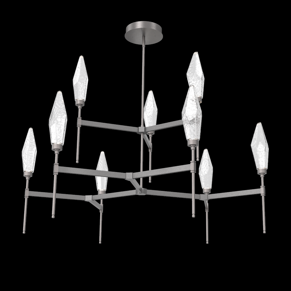 Rock Crystal Round Belvedere Chandelier-54-Graphite