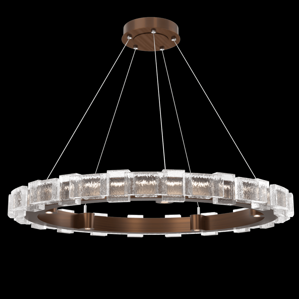 Tessera 38in Ring-Oil Rubbed Bronze-Tetro Cast Glass