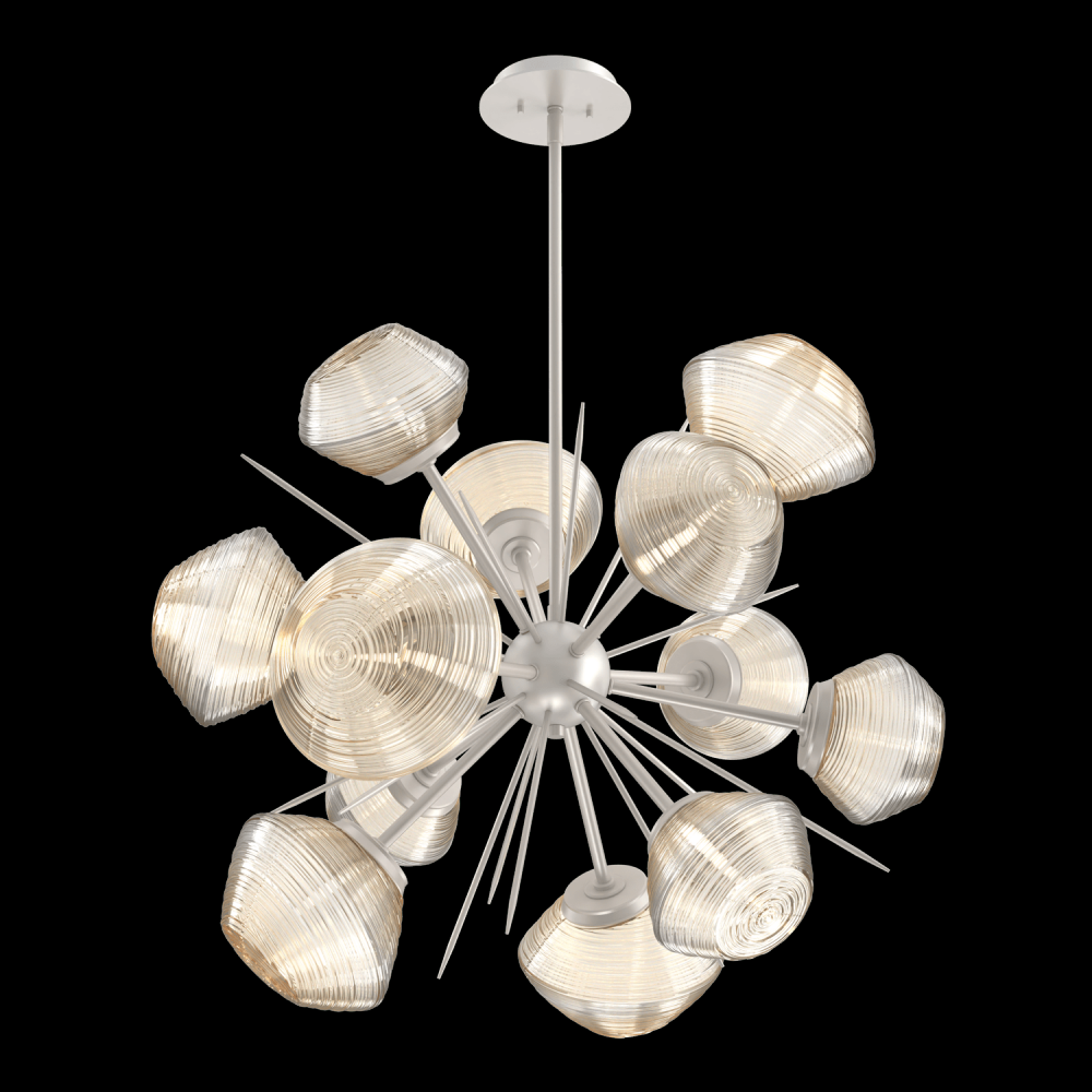 Mesa 36" Starburst-Beige Silver-Amber Blown Glass