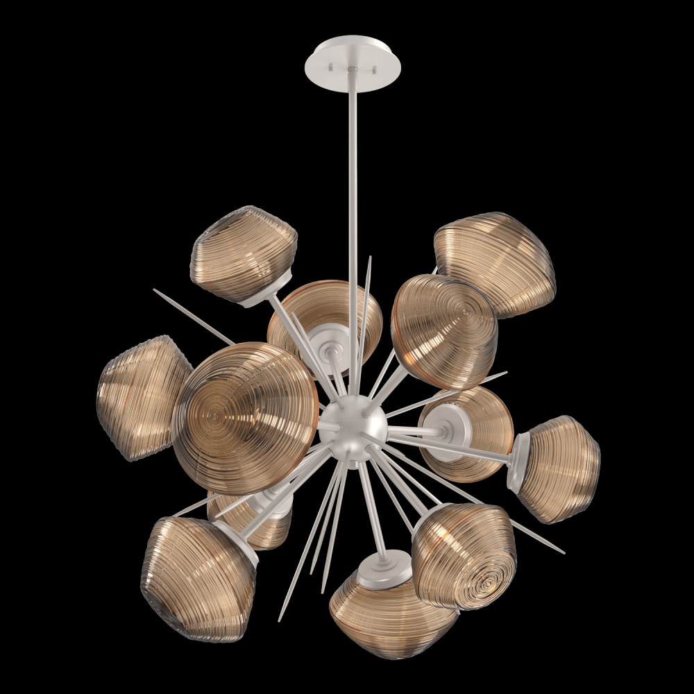 Mesa 36" Starburst-Beige Silver-Bronze Blown Glass