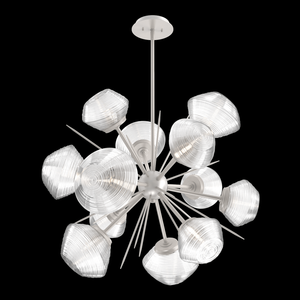 Mesa 36" Starburst-Beige Silver-Clear Blown Glass