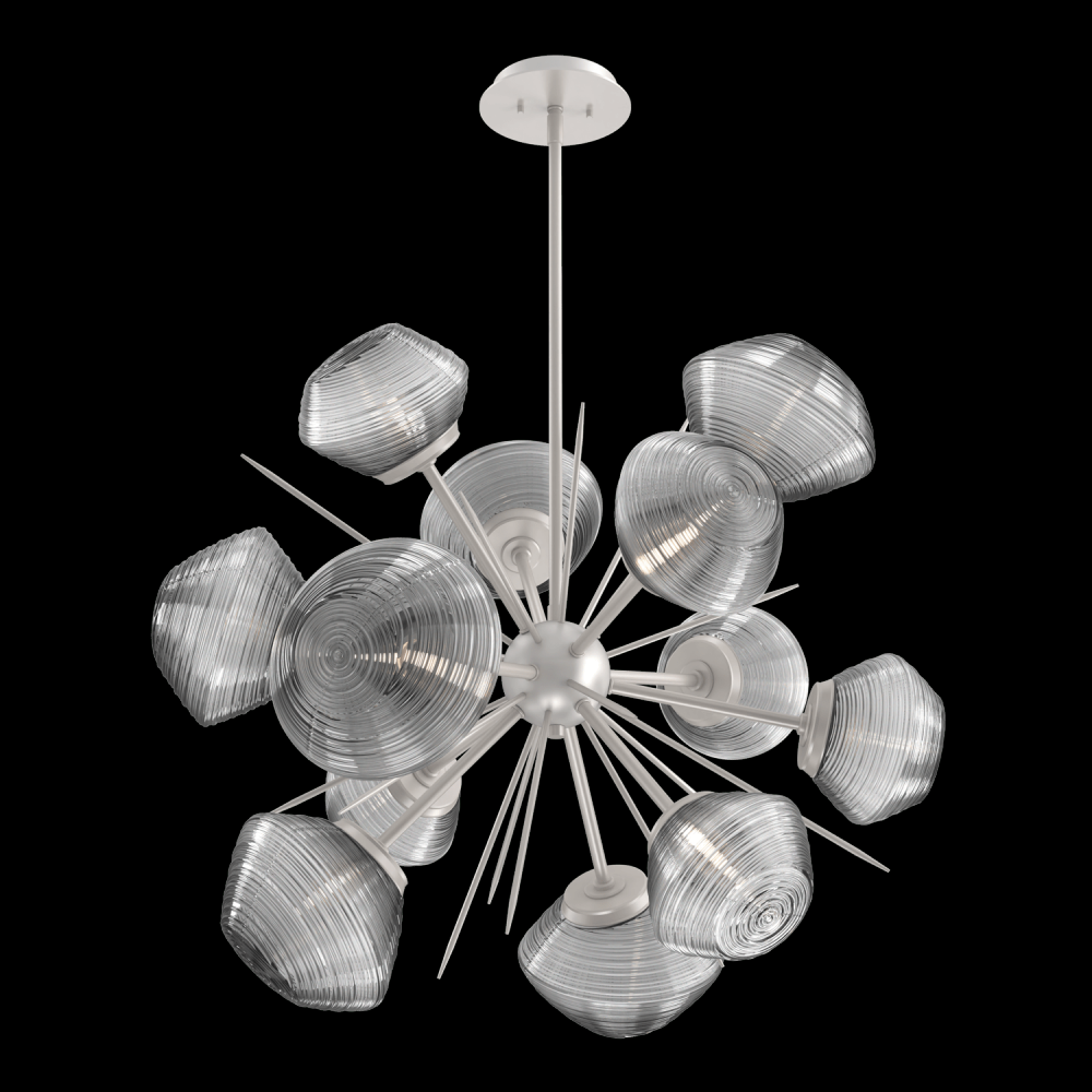 Mesa 36" Starburst-Beige Silver-Smoke Blown Glass