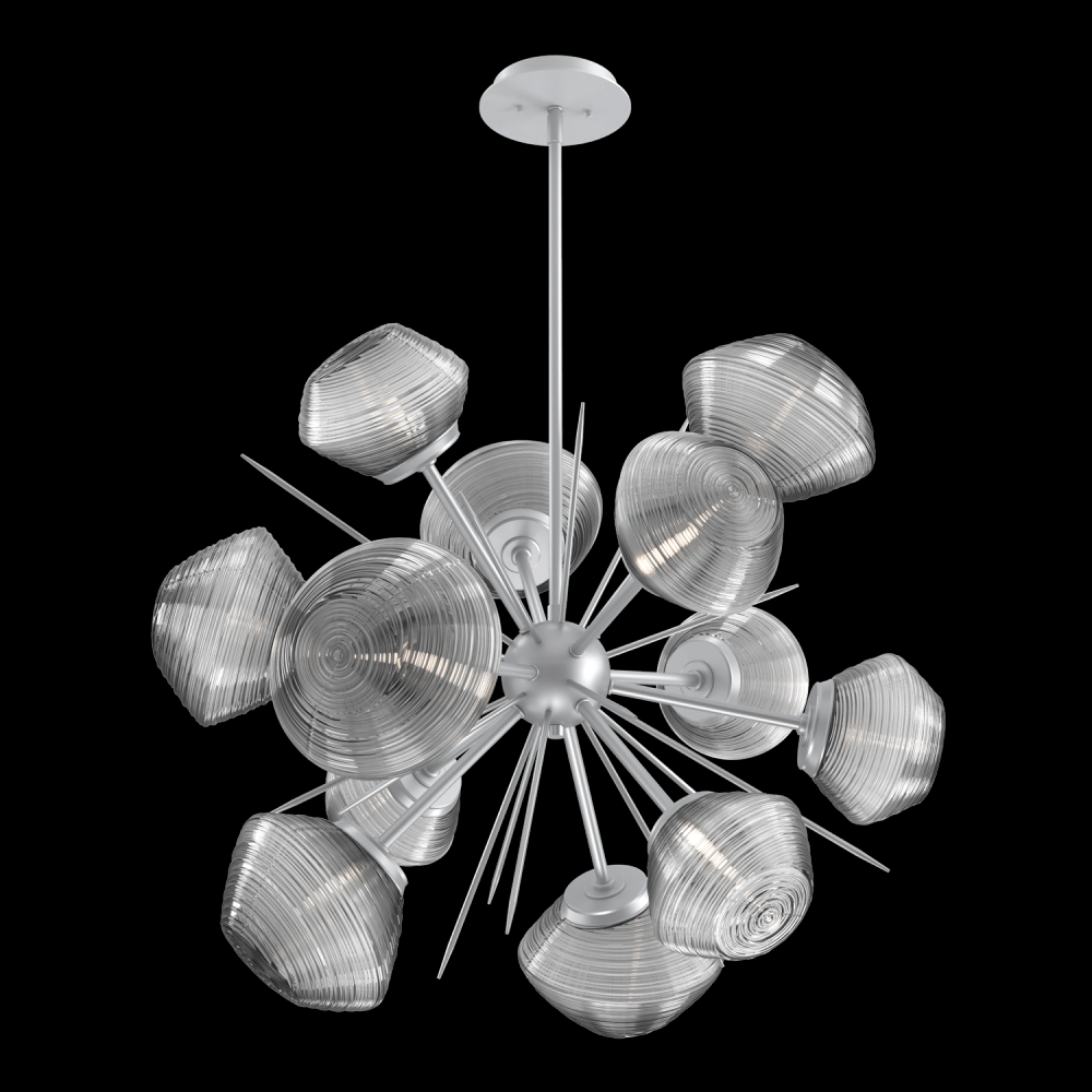 Mesa 36" Starburst-Classic Silver-Smoke Blown Glass