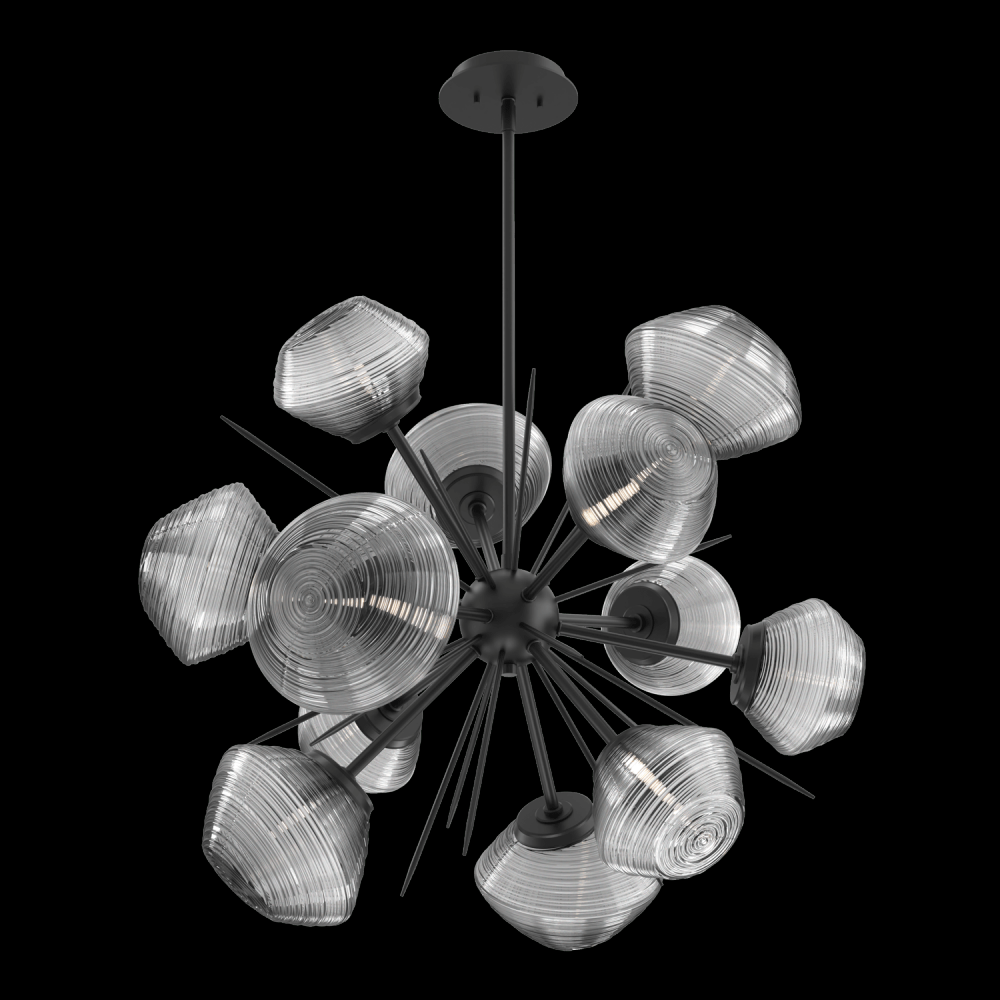 Mesa 36" Starburst-Matte Black-Smoke Blown Glass